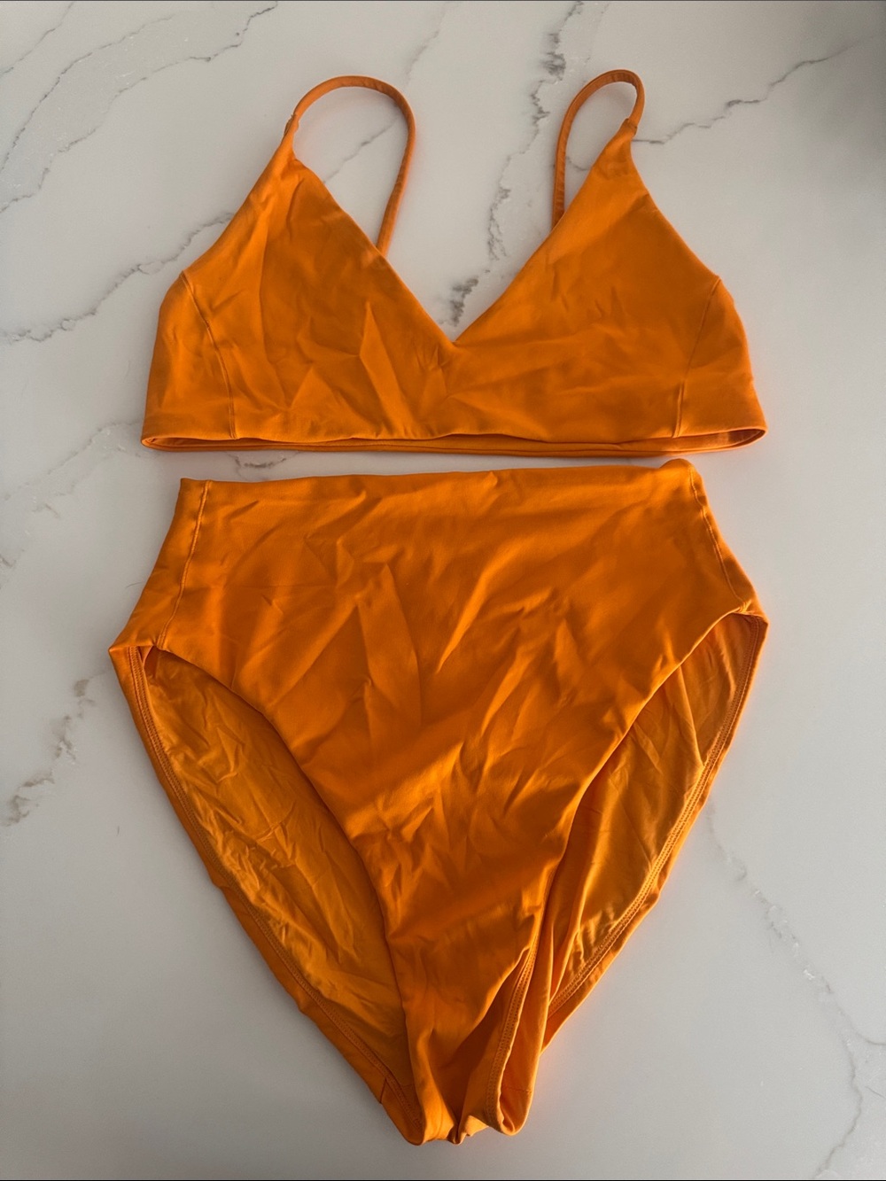 Left On Friday Orange High-Waist Bikini Set